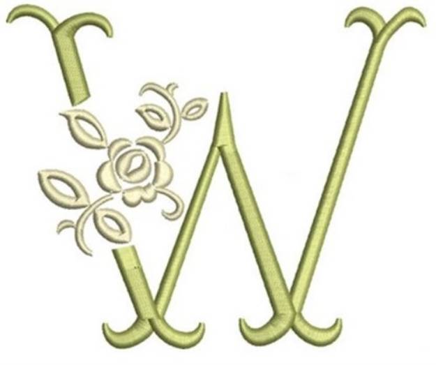 Picture of Tuscan Rose Monogram W Machine Embroidery Design