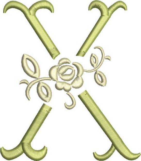 Picture of Tuscan Rose Monogram X Machine Embroidery Design