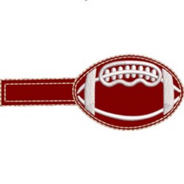 Picture of Football Key Fob Blank Machine Embroidery Design