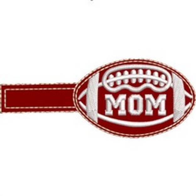 Picture of Football Key Fob Mom Machine Embroidery Design