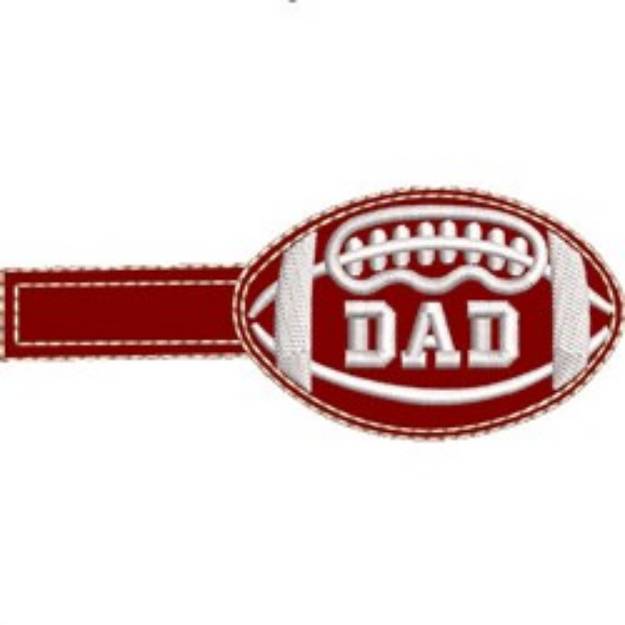 Picture of Football Key Fob Dad Machine Embroidery Design