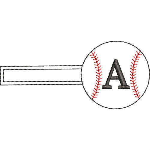 Baseball Key Fob A Machine Embroidery Design