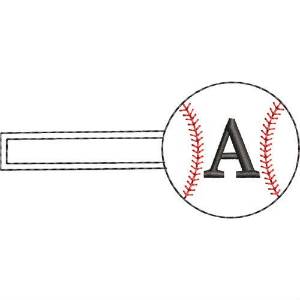 Picture of Baseball Key Fob A Machine Embroidery Design