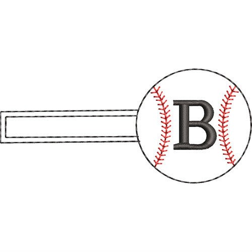 Baseball Key Fob B Machine Embroidery Design