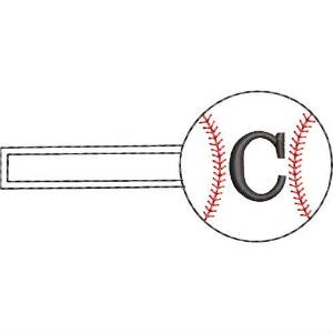 Picture of Baseball Key Fob C Machine Embroidery Design
