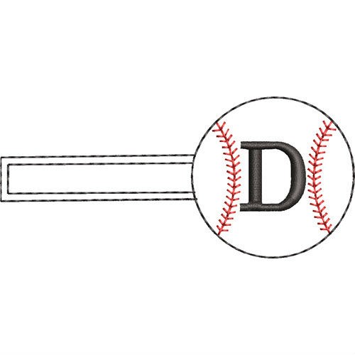 Baseball Key Fob D Machine Embroidery Design