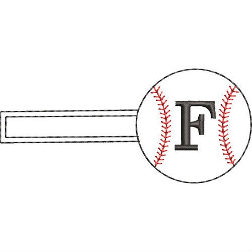 Baseball Key Fob F Machine Embroidery Design