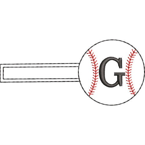 Baseball Key Fob G Machine Embroidery Design