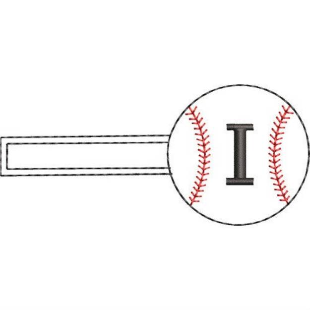 Picture of Baseball Key Fob I Machine Embroidery Design