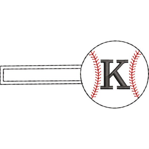 Baseball Key Fob K Machine Embroidery Design
