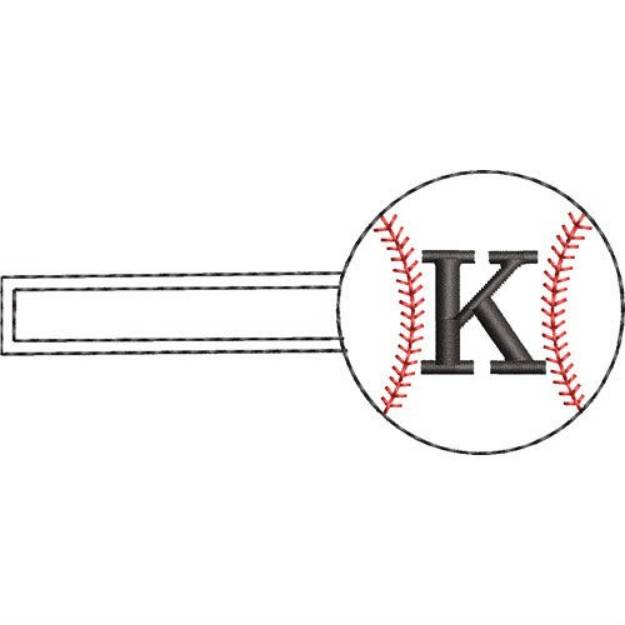 Picture of Baseball Key Fob K Machine Embroidery Design