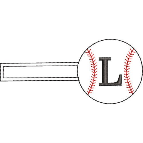 Baseball Key Fob L Machine Embroidery Design