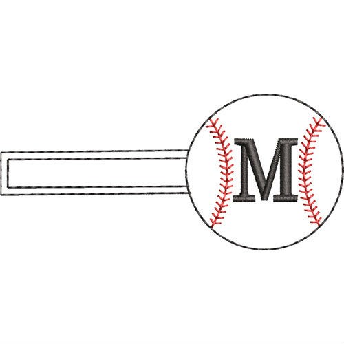 Baseball Key Fob M Machine Embroidery Design