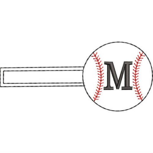Picture of Baseball Key Fob M Machine Embroidery Design