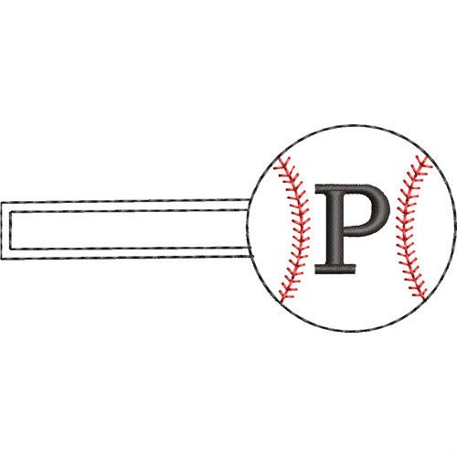 Baseball Key Fob P Machine Embroidery Design