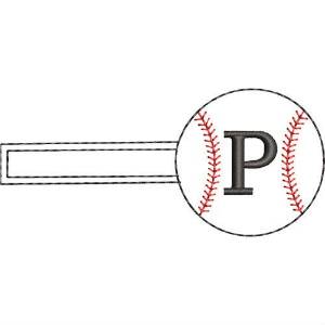 Picture of Baseball Key Fob P Machine Embroidery Design