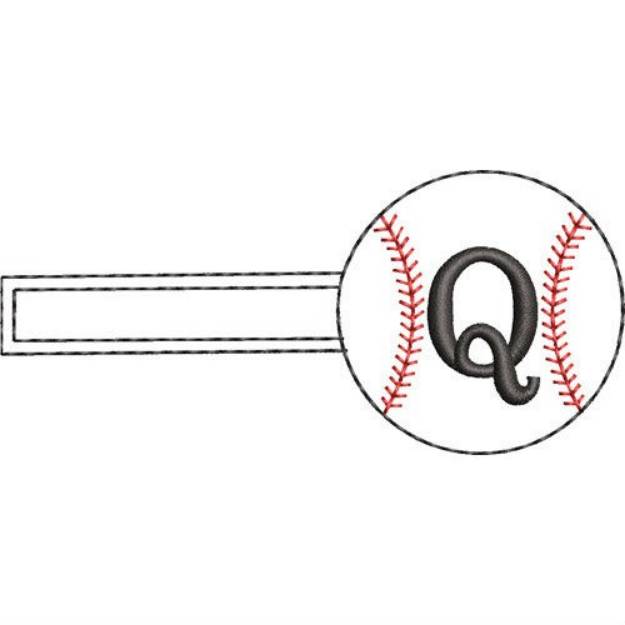 Picture of Baseball Key Fob Q Machine Embroidery Design