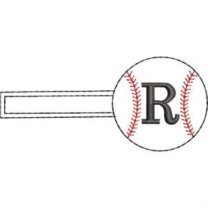 Picture of Baseball Key Fob R Machine Embroidery Design