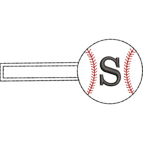 Baseball Key Fob S Machine Embroidery Design