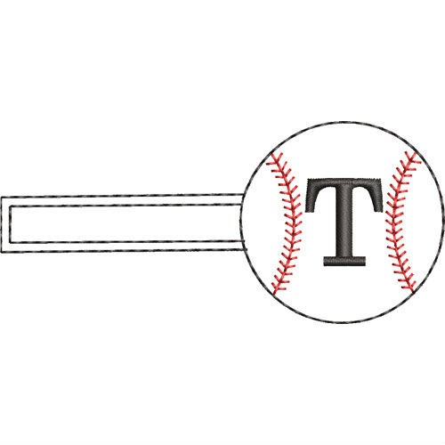 Baseball Key Fob T Machine Embroidery Design
