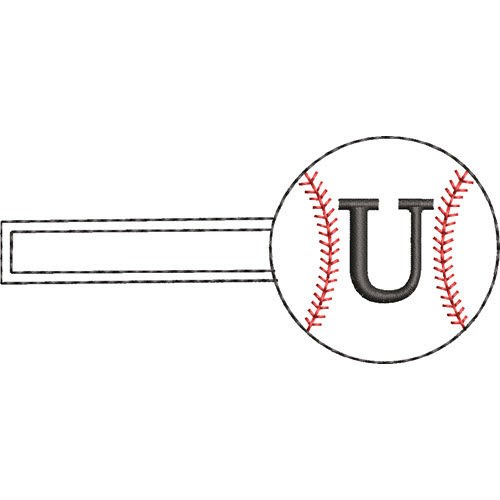 Baseball Key Fob U Machine Embroidery Design