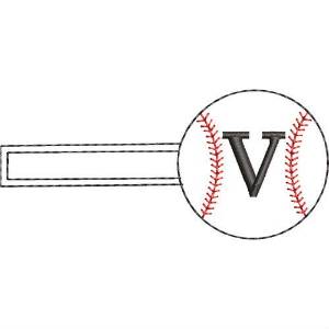 Picture of Baseball Key Fob V Machine Embroidery Design