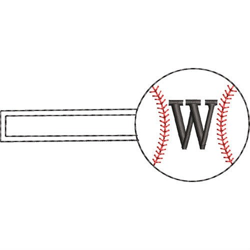 Baseball Key Fob W Machine Embroidery Design