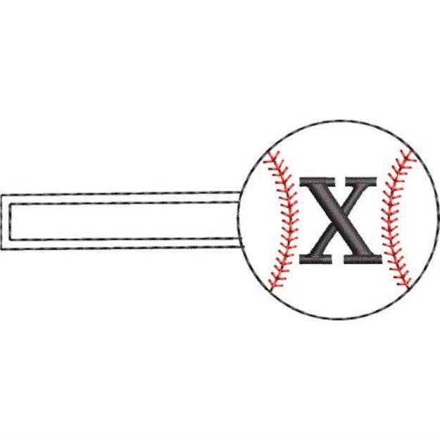 Picture of Baseball Key Fob X Machine Embroidery Design