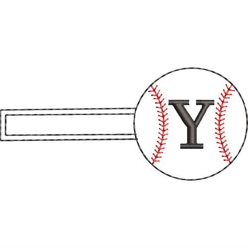 Baseball Key Fob Y Machine Embroidery Design