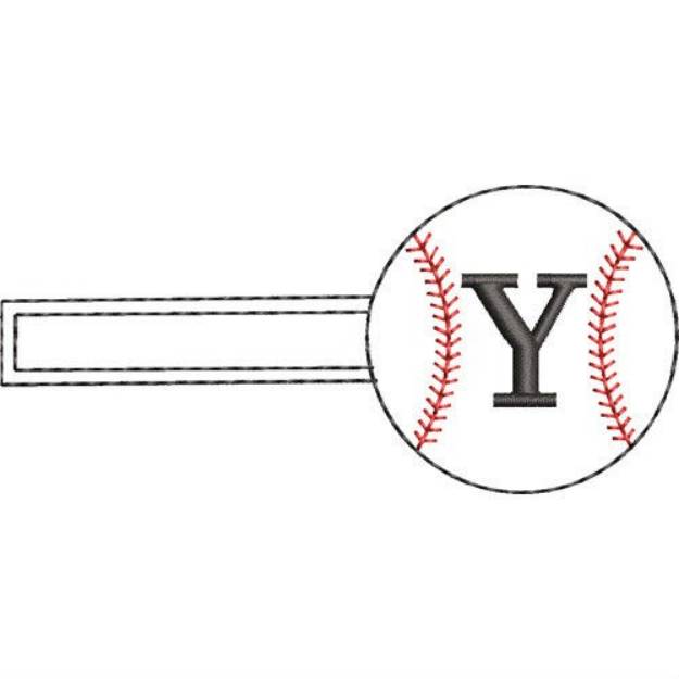 Picture of Baseball Key Fob Y Machine Embroidery Design