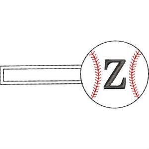 Picture of Baseball Key Fob Z Machine Embroidery Design