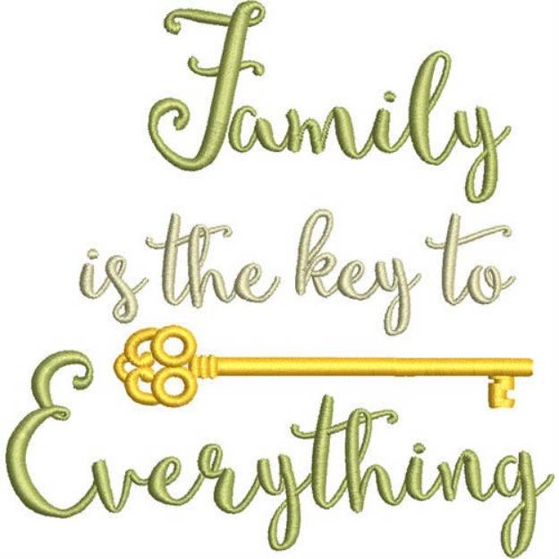 Picture of Family Is The Key Machine Embroidery Design