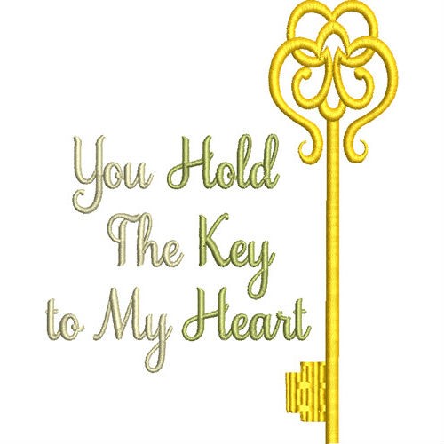 Key To My Heart Machine Embroidery Design