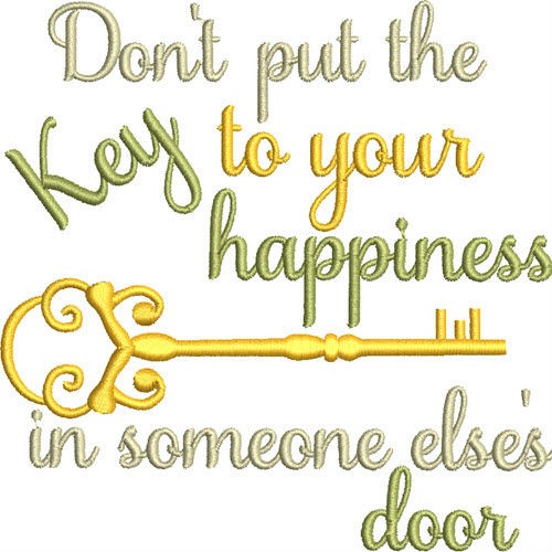 Key To Your Happiness Machine Embroidery Design