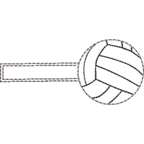Volleyball Key Fob Blank Machine Embroidery Design