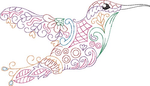 Profile Hummingbird Machine Embroidery Design