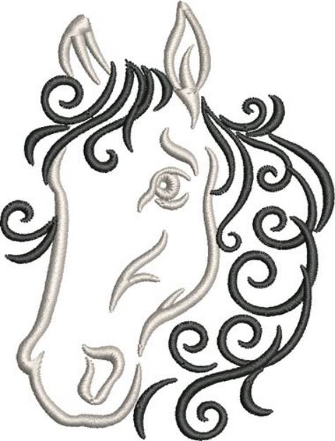 Picture of Horse Head Outline Machine Embroidery Design