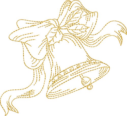 Christmas Stipple Bell Machine Embroidery Design
