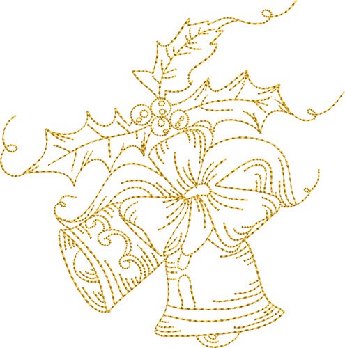 Stipple Jingle Bells Machine Embroidery Design