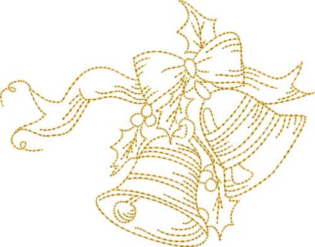 Picture of Christmas Stipple Jingle Bells Machine Embroidery Design