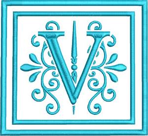 Picture of V Monogram Machine Embroidery Design