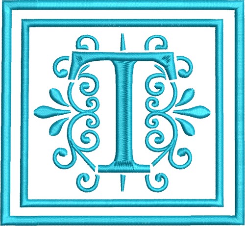 T Monogram Machine Embroidery Design