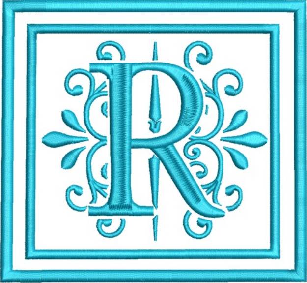 Picture of R Monogram Machine Embroidery Design
