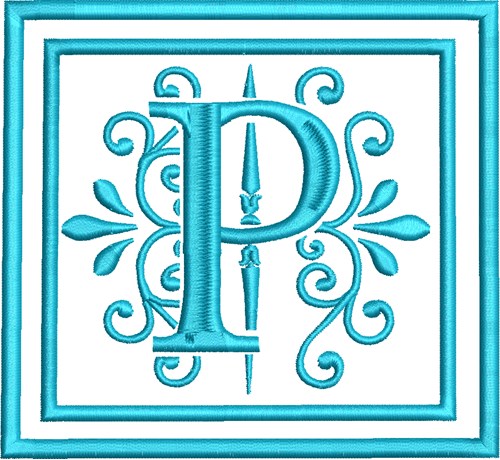 P Monogram Machine Embroidery Design