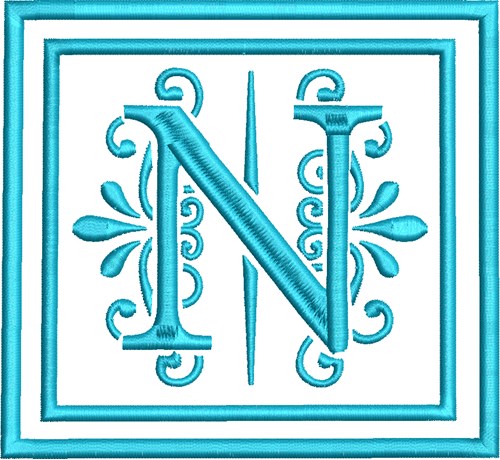 N Monogram Machine Embroidery Design