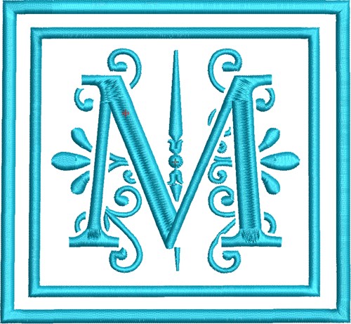 M Monogram Machine Embroidery Design