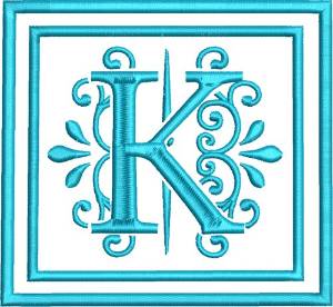 Picture of K Monogram Machine Embroidery Design