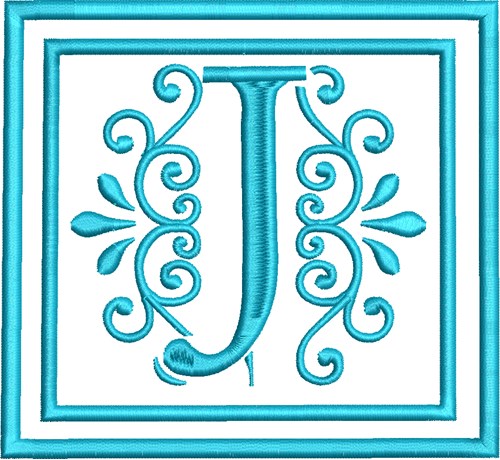 J Monogram Machine Embroidery Design