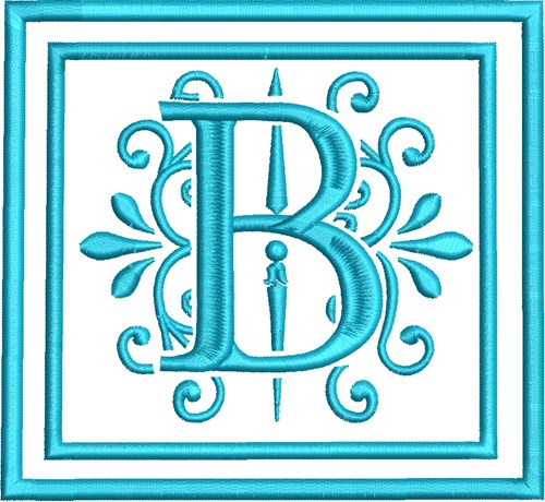 B Monogram Machine Embroidery Design