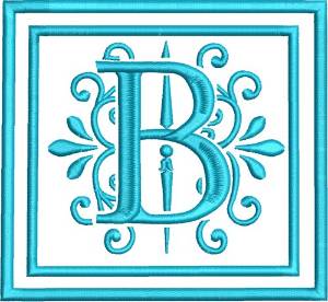 Picture of B Monogram Machine Embroidery Design